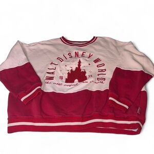 Walt Disney World Embroidered Red and Pink Sweatshirt -Excellent Condition